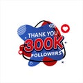 Vector graphic of Thank you stickers for 300k followers