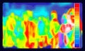 Vector graphic of thermal Image Scanning for Influenza Border Screening and check people in airport.