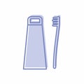 Vector Graphic of - Toothbrush and Toothpaste - Blue Twins Style