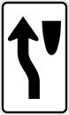 Vector graphic of a usa Keep Left MUTCD highway sign. It consists of a curved arrow passing to the left of the median contained in