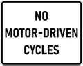 Vector graphic of a usa No Motor-Driven Cycles MUTCD highway sign. It consists of the wording No Motor-Driven Cycles contained in