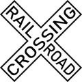 Vector graphic of a usa Railroad Crossing MUTCD highway sign. It consists of the wording Railroad Crossing in a cross contained in