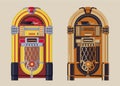 Vector graphic of vintage jukebox Royalty Free Stock Photo