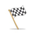 Vector Graphic Waving Checkered Flag on Pole For Racing and Achievement Illustrations Royalty Free Stock Photo