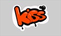 Vector graphic word - kiss lettering sticker