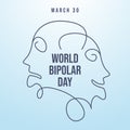 vector graphic of World Bipolar Day ideal for World Bipolar Day celebration