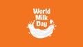 illustration of world milk day text in vector fromat Royalty Free Stock Photo