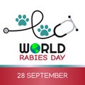 Vector graphic of world rabies day good for world rabies day celebration. Royalty Free Stock Photo