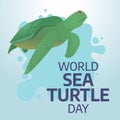 vector graphic of World Sea Turtle Day good for World Sea Turtle Day celebration. flat design. flyer design.flat illustration Royalty Free Stock Photo