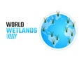 Vector graphic of world wetlands day Royalty Free Stock Photo