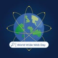 vector graphic of World Wide Web Day good for World Wide Web Day celebration. flat design. flyer design.flat illustration Royalty Free Stock Photo