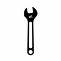 Vector graphic of a wrench tool in black and white silhouette Royalty Free Stock Photo