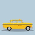 Vector graphic yellow, retro Taxi cab