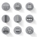 Vector of graphical urban building flat icon design