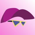 Vector graphics, cap and sunglasses. Royalty Free Stock Photo