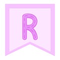Vector graphics. Children's alphabet, colorful letters Letter R Royalty Free Stock Photo