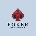 Poker and gambling game PP letter spades logo vector.