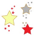 small stars and three large stars