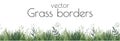 Vector Grass Border Hand Drawn Illustration, Watercolor Web Banner Boho Design Royalty Free Stock Photo