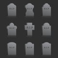 Vector Gravestones with RIP design vector illustration