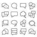 Vector gray line Speech bubbles icons set