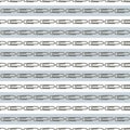 Vector Gray Paper Clips on White and Gray Stripes Background Seamless Repeat Pattern. Background for textiles, cards Royalty Free Stock Photo