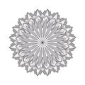 vector grayscale round simple mandala - adult coloring book page