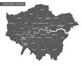 Vector Greater London administrative map Royalty Free Stock Photo