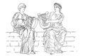 Vector Greek women Royalty Free Stock Photo