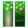 Vector green abstract Christmas and New Year