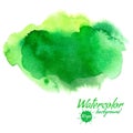 Vector green abstract hand drawn watercolor background