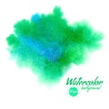 Vector green abstract hand drawn watercolor background