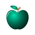 Vector green apple icon. Cartoon style. Vector illustration for design. Royalty Free Stock Photo