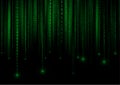 Vector : Green binary code on black background Royalty Free Stock Photo