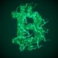 Vector green Bitcoin symbol constructed with flowing binary numbers. Bitcoin, blockchain transfer. Computer code Royalty Free Stock Photo