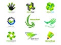 Vector Green and black color logo. Corporate identity icon. Design elements. Set abstract 3d icons sign. Symbols templates logos Royalty Free Stock Photo