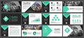 Vector green and black elements for infographics presentation templates