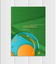 Vector green brochure A5 or A4 format material design element corporate style Royalty Free Stock Photo