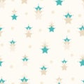 Vector green brown confetti stars isolated on white abstract repeat pattern background