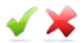 vector green check positive and red false negative symbols