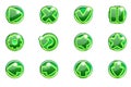 Vector green circles collection set glass buttons for Ui Royalty Free Stock Photo