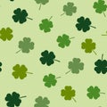 Vector green clover seamless background Royalty Free Stock Photo