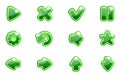 Vector green collection set glass buttons for Ui Royalty Free Stock Photo