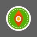 Vector green compass with orange elements