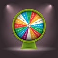 Vector Green 3D Spinning Fortune Wheel, Realistic Style Royalty Free Stock Photo