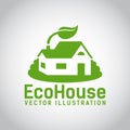 Vector green eco house icon Royalty Free Stock Photo