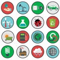 Vector green eco icons, ecology