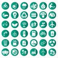 Vector green eco icons set Royalty Free Stock Photo
