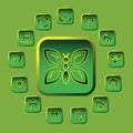 Vector green eco icons set Royalty Free Stock Photo