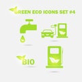 Vector green eco icons set. Royalty Free Stock Photo